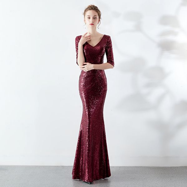 burgundy long formal party dresses with half sleeves 2020 sequins mermaid v neck bridesmaid dress vestido de fiesta para boda, White;pink
burgundy long formal party dresses with half sleeves 2020 sequins mermaid v neck bridesmaid dress vestido de fiesta para boda, White;pink