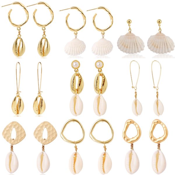 air european and american brand designer cross-border bohemian ins white shell earrings alloy conch natural shell earrings, Golden
air european and american brand designer cross-border bohemian ins white shell earrings alloy conch natural shell earrings, Golden