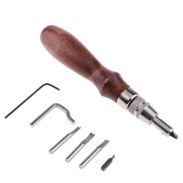 7 in 1 adjustable stitching groover creasing edge beveler for leathercraft