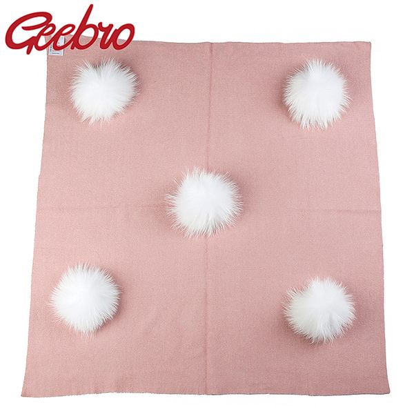 geebro newborn warm wool swaddling blanket travel sleeping blanket with 13 cm real fur pompom kids baby bedding swaddles wrap, Blue;gray
geebro newborn warm wool swaddling blanket travel sleeping blanket with 13 cm real fur pompom kids baby bedding swaddles wrap, Blue;gray