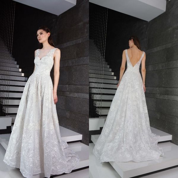 tony ward 2019 new wedding dresses sheer jewel neck beading lace country bohemian beach wedding dress tulle a line boho bridal gowns, White
tony ward 2019 new wedding dresses sheer jewel neck beading lace country bohemian beach wedding dress tulle a line boho bridal gowns, White