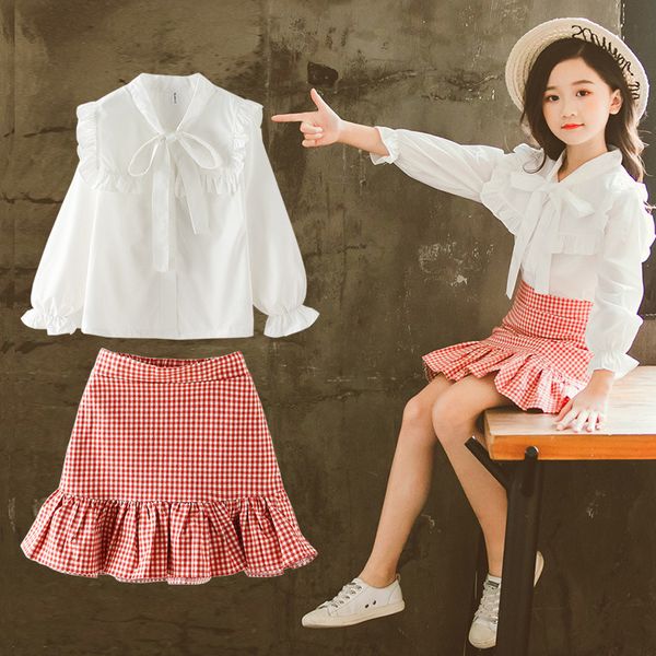 girls clothes sets spring fall long sleeve white shirts + plaid ruffles skirts 2pc kids clothes suits cute baby girls outfits
girls clothes sets spring fall long sleeve white shirts + plaid ruffles skirts 2pc kids clothes suits cute baby girls outfits