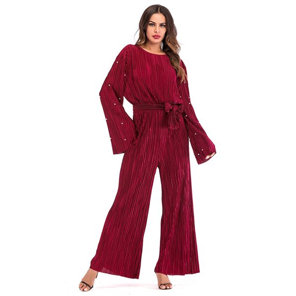 belted women jumsuit wide leg loose overall romper pleated full-length women jumpsuit 2019 fashion four colours party cloth, Black;white
belted women jumsuit wide leg loose overall romper pleated full-length women jumpsuit 2019 fashion four colours party cloth, Black;white