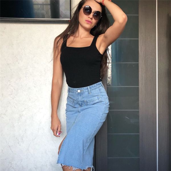 юбки для женщин джинсовая юбка женщины новые вскользь straight denim midi весна лето с карманом щелевая высокой талией mid теленок femininas, Black
юбки для женщин джинсовая юбка женщины новые вскользь straight denim midi весна лето с карманом щелевая высокой талией mid теленок femininas, Black