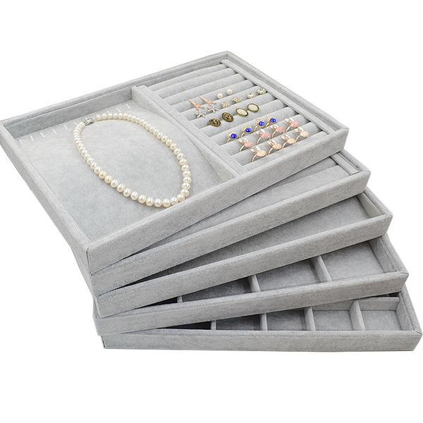 grey velvet jewelry display tray for earring ring holder bracelet necklace box storage organizer, Pink;blue
grey velvet jewelry display tray for earring ring holder bracelet necklace box storage organizer, Pink;blue