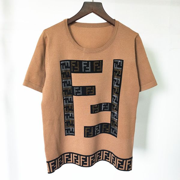women luxury knitting t shirt classic tees fashion ff letter drill tshirt europe-america fashion designer thin section
women luxury knitting t shirt classic tees fashion ff letter drill tshirt europe-america fashion designer thin section