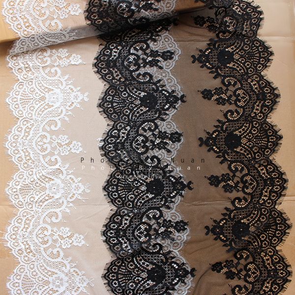 french lace widened 37cm eyelash lace fabric high-grade black and white accessories decoration, Pink;blue
french lace widened 37cm eyelash lace fabric high-grade black and white accessories decoration, Pink;blue
