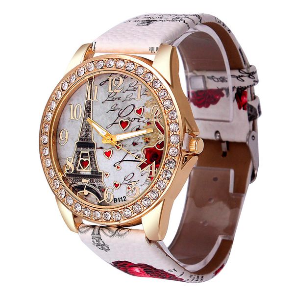deal quartz watch women fashion eiffel tower pattern diamond vintage pu leather analog vogue wrist watches clock montre, Slivery;brown
deal quartz watch women fashion eiffel tower pattern diamond vintage pu leather analog vogue wrist watches clock montre, Slivery;brown