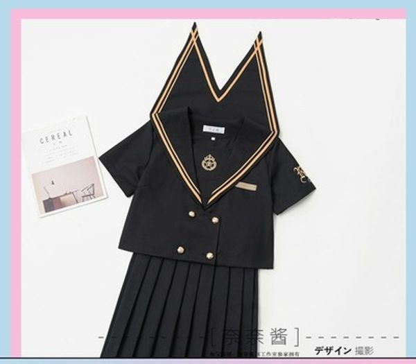single-breasted jk school uniform cute girl daily sailor suit dress jpanese kawaii exquisite embroidery bowknot preppy suit, White
single-breasted jk school uniform cute girl daily sailor suit dress jpanese kawaii exquisite embroidery bowknot preppy suit, White