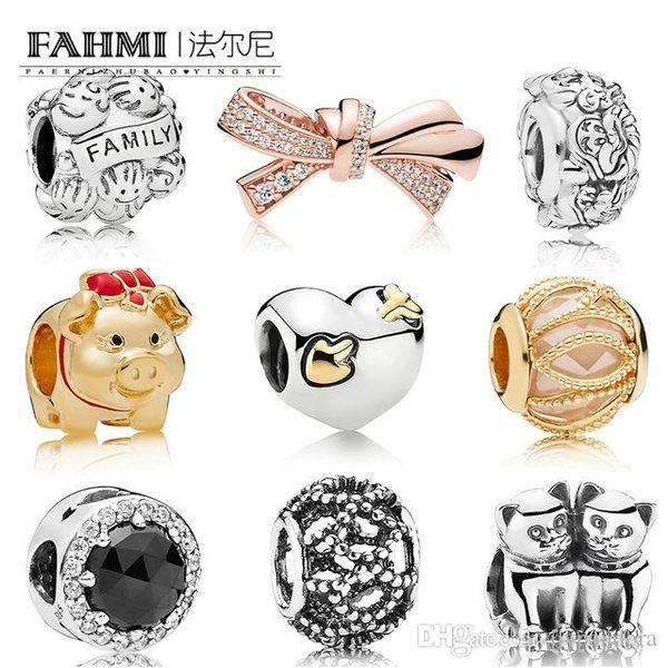 hywo 100% 925 sterling silver 1:1 shine piggy kittens family beaded rose brilliant bow charm heart and arrow love struck charm, Black
hywo 100% 925 sterling silver 1:1 shine piggy kittens family beaded rose brilliant bow charm heart and arrow love struck charm, Black