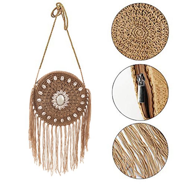summer round handmade straw woven bag shoulder bag leisure travel retro fringed casual women beach small crossbody
summer round handmade straw woven bag shoulder bag leisure travel retro fringed casual women beach small crossbody