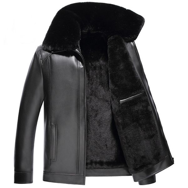 gustomerd men leather jacket fashion loose solid color lapel jacket casual simple long sleeve leather men, Black
gustomerd men leather jacket fashion loose solid color lapel jacket casual simple long sleeve leather men, Black