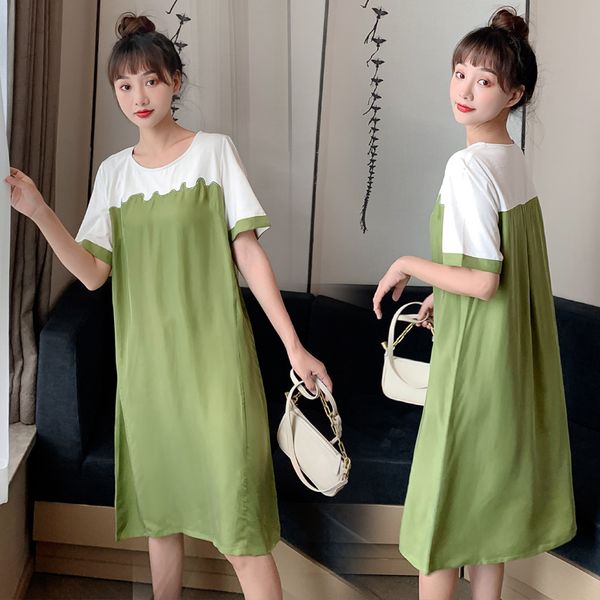 6157# maternity clothes summer short sleeve patchwwork easy matching loose stylish dress for pregnant women mom dress, White
6157# maternity clothes summer short sleeve patchwwork easy matching loose stylish dress for pregnant women mom dress, White