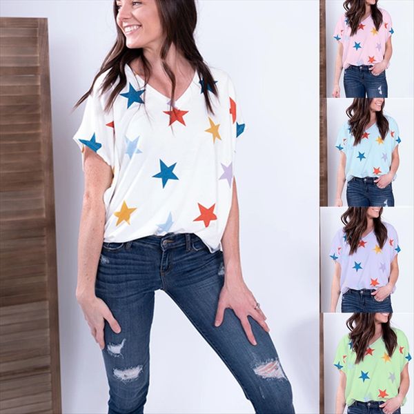 2020 star v-neck printed loose t-shirt 2020 women's star v-neck printed loose women's t-shirt, White
2020 star v-neck printed loose t-shirt 2020 women's star v-neck printed loose women's t-shirt, White