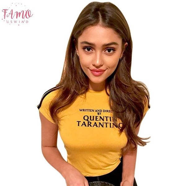 summer stylish womens tshirt tees written and directed by quentin tarantino letter print short sleeve t shirt, White
summer stylish womens tshirt tees written and directed by quentin tarantino letter print short sleeve t shirt, White