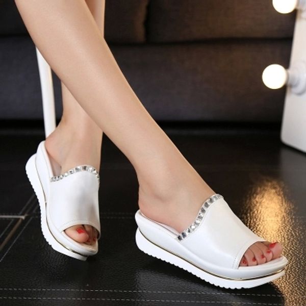 summer 2016 leather sandals and slippers women platform sandals shoes wedges platform shoes with comfort in korea, Black
summer 2016 leather sandals and slippers women platform sandals shoes wedges platform shoes with comfort in korea, Black