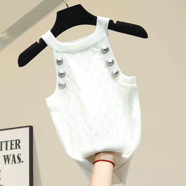 women knitted tank ladies button white black bodycon slim stretch knitting tank female
women knitted tank ladies button white black bodycon slim stretch knitting tank female