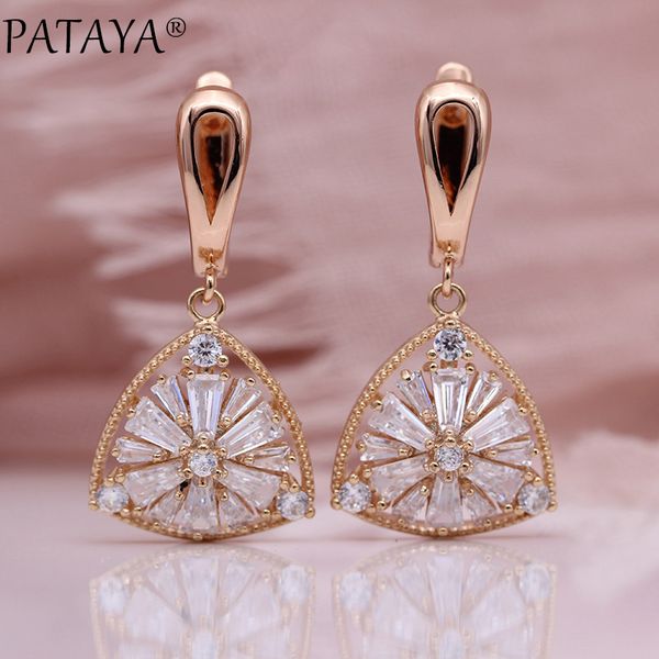 pataya new triangle long earring irregular square natural zircon fine wedding fashion jewelry 585 rose gold women hollow earring, Silver
pataya new triangle long earring irregular square natural zircon fine wedding fashion jewelry 585 rose gold women hollow earring, Silver