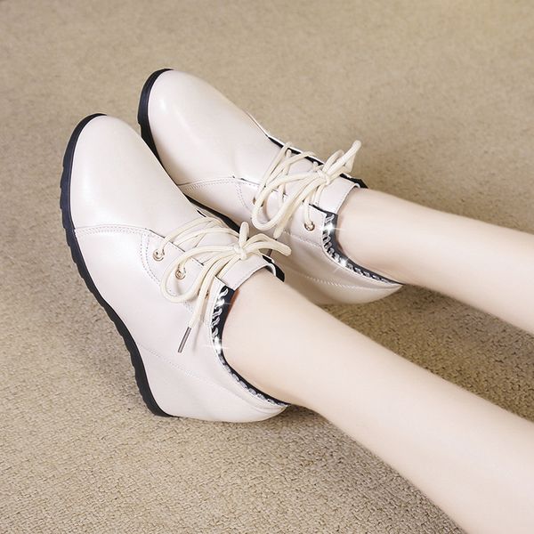 spring autumn women bare boots lace up casual shoes increasing height ankle boots wedges woman shoes female botas mujer 7964c, Black
spring autumn women bare boots lace up casual shoes increasing height ankle boots wedges woman shoes female botas mujer 7964c, Black