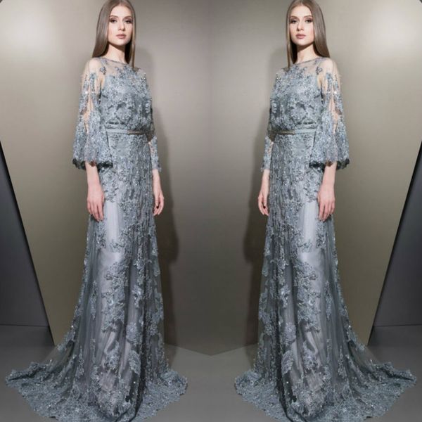 ziad nakad lace prom dresses 2019 3/4 long sleeve applique sequins a line evening gowns upscale custom made designer dresses formal wear, Black
ziad nakad lace prom dresses 2019 3/4 long sleeve applique sequins a line evening gowns upscale custom made designer dresses formal wear, Black