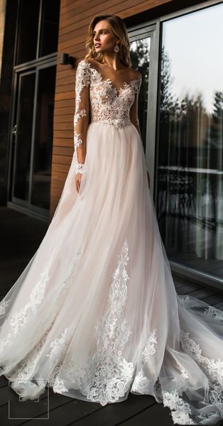 2020 blush pink lace and tulle country boho wedding dresses v neck long sleeves beach bohemian bridal gowns sweep train vestidos de noiva, White
2020 blush pink lace and tulle country boho wedding dresses v neck long sleeves beach bohemian bridal gowns sweep train vestidos de noiva, White