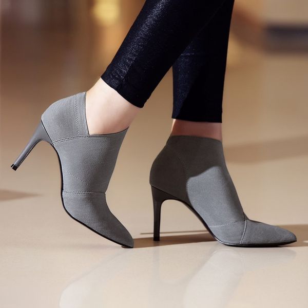 2019 autumn new high heels women fashion simple solid color pointed toe elastic cloth comfortable casual high heels, Black
2019 autumn new high heels women fashion simple solid color pointed toe elastic cloth comfortable casual high heels, Black