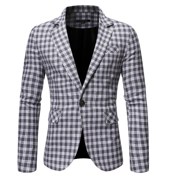 puimentiua 2019 new fashion men's casual west slim fit single button plaid long sleeve men suits for wedding blazer jacket, White;black
puimentiua 2019 new fashion men's casual west slim fit single button plaid long sleeve men suits for wedding blazer jacket, White;black