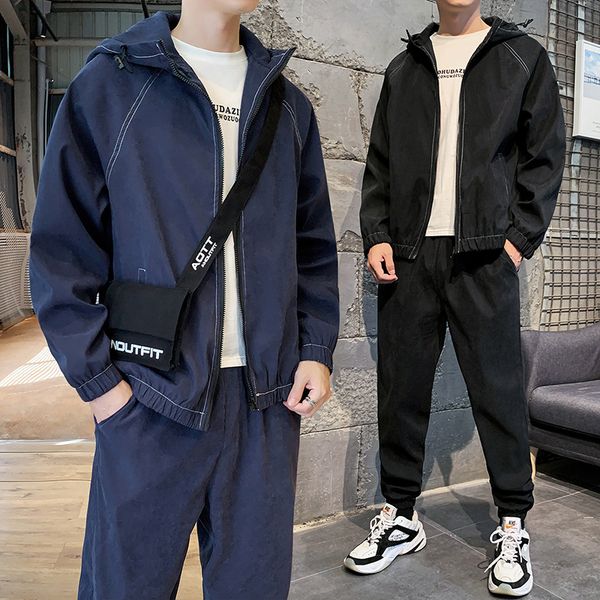 new men's sweatshirt hoodies coat sweatpants 2 pieces set hooded jacket long trousers loose casual clothing black green blue h1, Gray
new men's sweatshirt hoodies coat sweatpants 2 pieces set hooded jacket long trousers loose casual clothing black green blue h1, Gray
