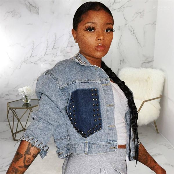 short style womens fashion ladies jackets rivet new arrivals denim womens designer jackets long sleeve, Black;brown
short style womens fashion ladies jackets rivet new arrivals denim womens designer jackets long sleeve, Black;brown