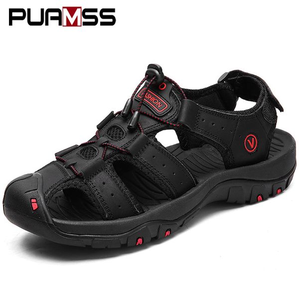 men sandals genuine leather summer outdoor sandals male comfortable roman men sneakers beach casual shoes, Black
men sandals genuine leather summer outdoor sandals male comfortable roman men sneakers beach casual shoes, Black