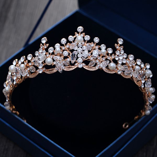 luxury rose gold crystal pearl bridal crown tiaras baroque crowns vinatge hair ornaments bride headband wedding hair accessories, Golden;white
luxury rose gold crystal pearl bridal crown tiaras baroque crowns vinatge hair ornaments bride headband wedding hair accessories, Golden;white