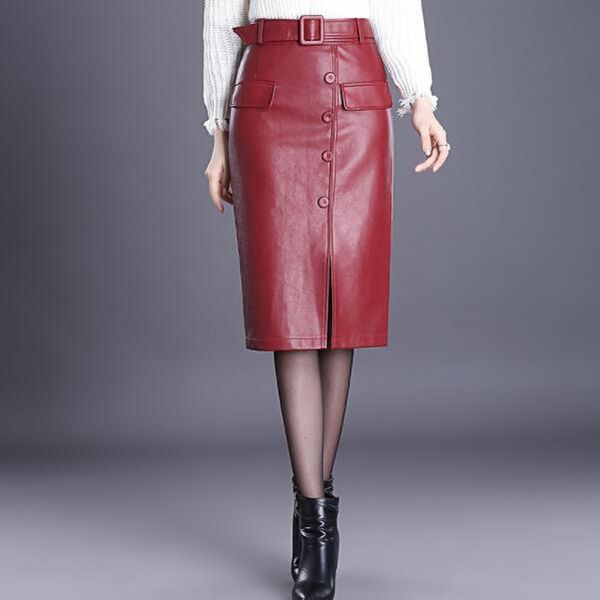 2020women's pu leather skirt female skirts girl high waist slim bag hip large size over the knee step button front slit dv689, Black
2020women's pu leather skirt female skirts girl high waist slim bag hip large size over the knee step button front slit dv689, Black