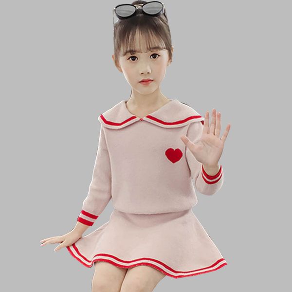 spring clothes for girls heart sweater + skirt 2pcs teenage clothes sailor collar girls clothes fashion autumn suit for girls t200414, White
spring clothes for girls heart sweater + skirt 2pcs teenage clothes sailor collar girls clothes fashion autumn suit for girls t200414, White