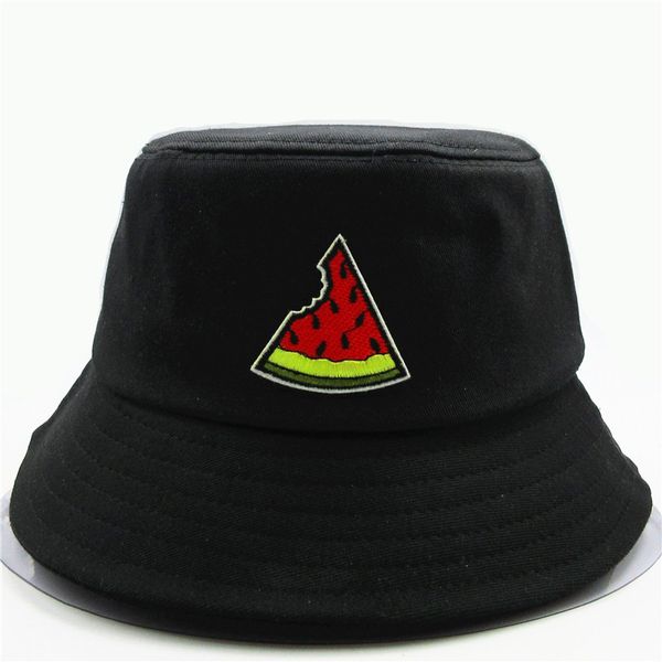 ldslyjr watermelon embroidery cotton bucket hat fisherman hat outdoor travel sun cap hats for men and women 129