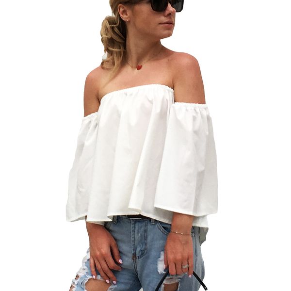 popular women ladies wrapped strapless girls colorful loose cropped sleeve chiffon shirt beach summer, White
popular women ladies wrapped strapless girls colorful loose cropped sleeve chiffon shirt beach summer, White