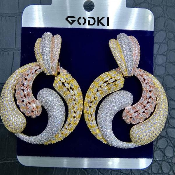 godki famous tai chi bold earrings for women trendy cubic zircon party wedding engagement dubai earring for women jewelry, Silver
godki famous tai chi bold earrings for women trendy cubic zircon party wedding engagement dubai earring for women jewelry, Silver