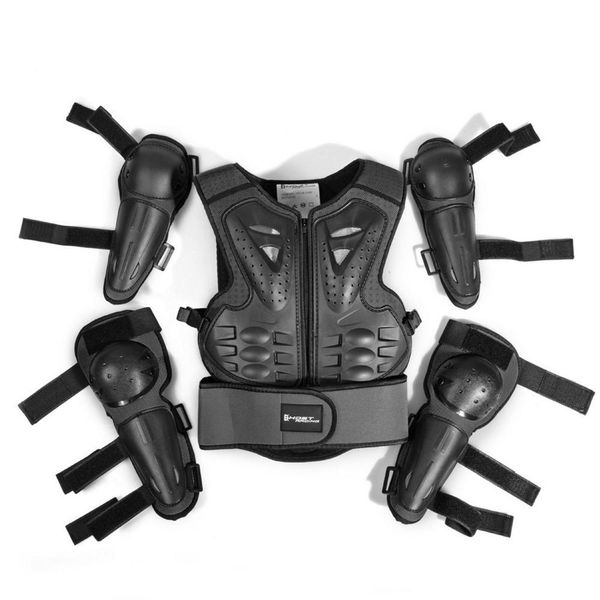 5pcs/set motorcycle protective gear children's protective suit sports full body armor chest clothing riding knee pads elbow, Black
5pcs/set motorcycle protective gear children's protective suit sports full body armor chest clothing riding knee pads elbow, Black