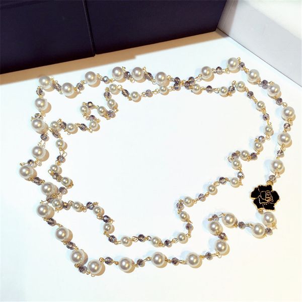 fashion enamel flower long necklace double layer imitation pearl necklaces gold color metal sweater chain necklace fine jewelry, Silver
fashion enamel flower long necklace double layer imitation pearl necklaces gold color metal sweater chain necklace fine jewelry, Silver
