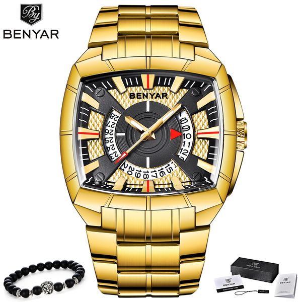 benyar individuality big watch man quartz wrist watches gold men full steel watch business male clock 2019, Slivery;brown
benyar individuality big watch man quartz wrist watches gold men full steel watch business male clock 2019, Slivery;brown