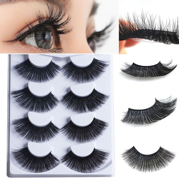 4 pairs/set charming black false eyelashes very exaggerated thick long eye lashes beauty extension tools
4 pairs/set charming black false eyelashes very exaggerated thick long eye lashes beauty extension tools