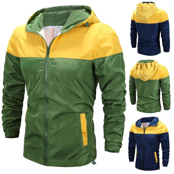 jacket men casual jacket windbreaker men stitching hooded men's waterproof sun protection, Black;brown
jacket men casual jacket windbreaker men stitching hooded men's waterproof sun protection, Black;brown