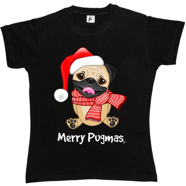 tees slim round neck printing t shirt merry pugmas christmas pug wearing santa hat dog womens ladies t-shirt top, White
tees slim round neck printing t shirt merry pugmas christmas pug wearing santa hat dog womens ladies t-shirt top, White