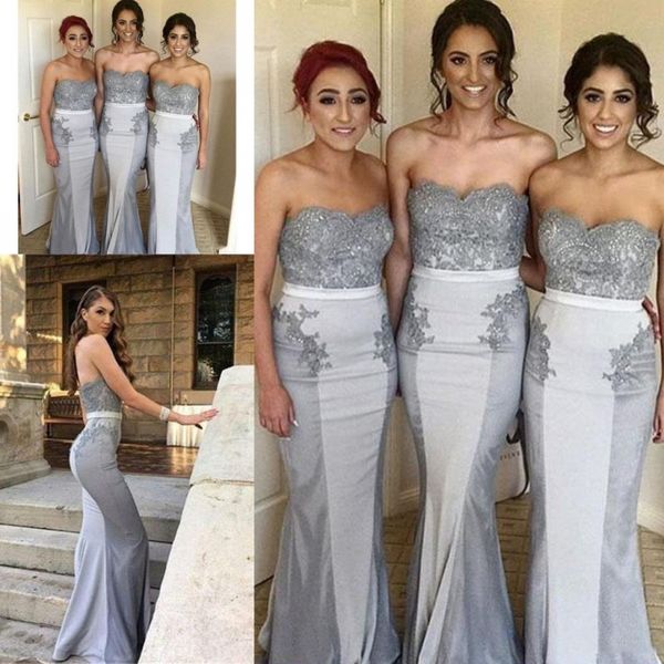 silver gray fishtail bridesmaid dresses lace appliques strapless long maid of honor gowns for wedding 2019 mermaid bridesmaid dress, White;pink
silver gray fishtail bridesmaid dresses lace appliques strapless long maid of honor gowns for wedding 2019 mermaid bridesmaid dress, White;pink