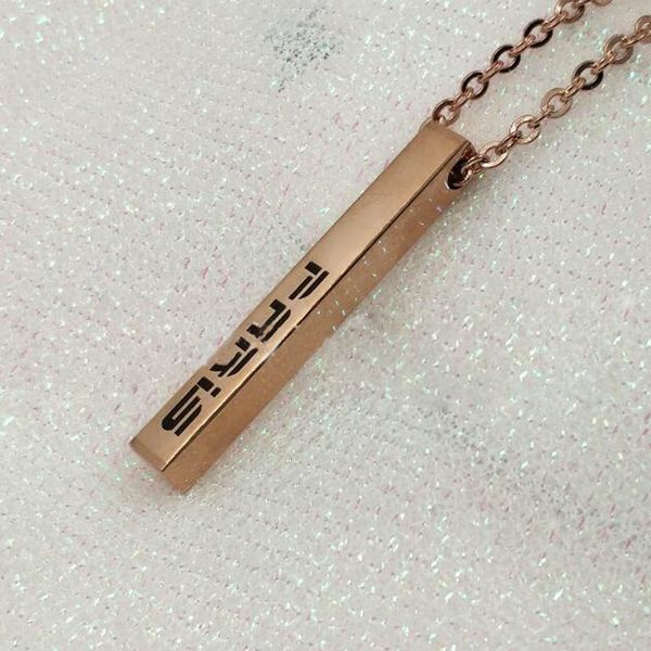 fashion women and men stainless steel creative engraved long square pendant silver/ gold /rose gold necklace
fashion women and men stainless steel creative engraved long square pendant silver/ gold /rose gold necklace