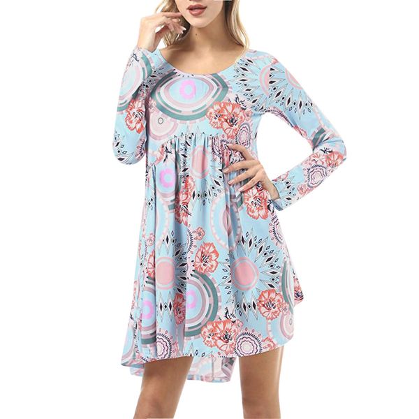 2019 women's dresses spring ladies floral printing long sleeve mini plus size swing dresses loose female summer dress vestido, Black;gray
2019 women's dresses spring ladies floral printing long sleeve mini plus size swing dresses loose female summer dress vestido, Black;gray