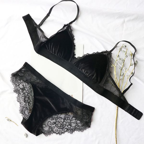 women triangle cup with pants padded lingerie bra set adjustable strap velvet lace breathable soft underwear wire fashion, Red;black
women triangle cup with pants padded lingerie bra set adjustable strap velvet lace breathable soft underwear wire fashion, Red;black
