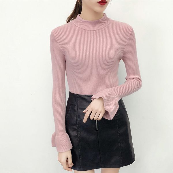 women's sweaters autumn women 2021 casual streetwear ladies turtleneck full flare sleeve knitted pullovers crocheted jumper, White;black
women's sweaters autumn women 2021 casual streetwear ladies turtleneck full flare sleeve knitted pullovers crocheted jumper, White;black