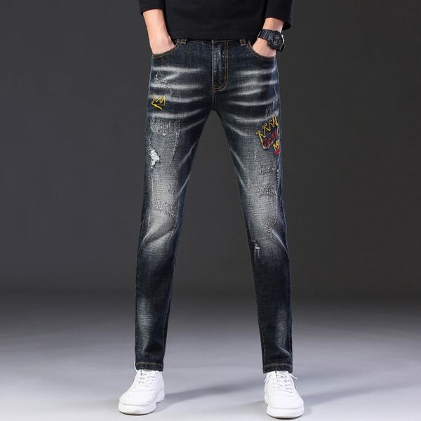 feitong jeans men 2019 осень новые карманы личность ripped slim fit молния стрейч джинсовые брюки мужские брюки с принтом, Blue
feitong jeans men 2019 осень новые карманы личность ripped slim fit молния стрейч джинсовые брюки мужские брюки с принтом, Blue