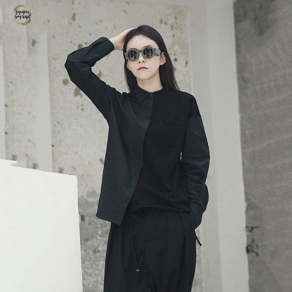 2019 new spring summer lapel long sleeve hit color loose brief irregular stitching shirt women blouse fashion tide jh418, White
2019 new spring summer lapel long sleeve hit color loose brief irregular stitching shirt women blouse fashion tide jh418, White
