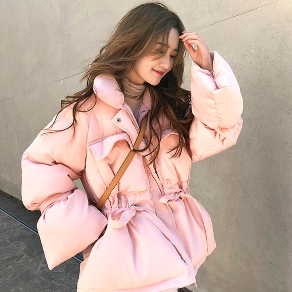 cute pink cotton padded women's winter 2019 new loose waist thick short bread collar jacket, Black;brown
cute pink cotton padded women's winter 2019 new loose waist thick short bread collar jacket, Black;brown